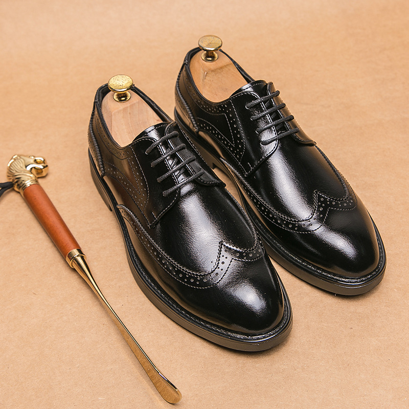 Fashion New Brogue Leather Shoes Men foto 5