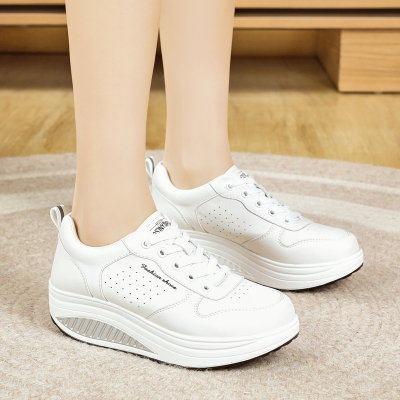 Women's Thick-soled Sports Casual Versatile White Shoes foto 4