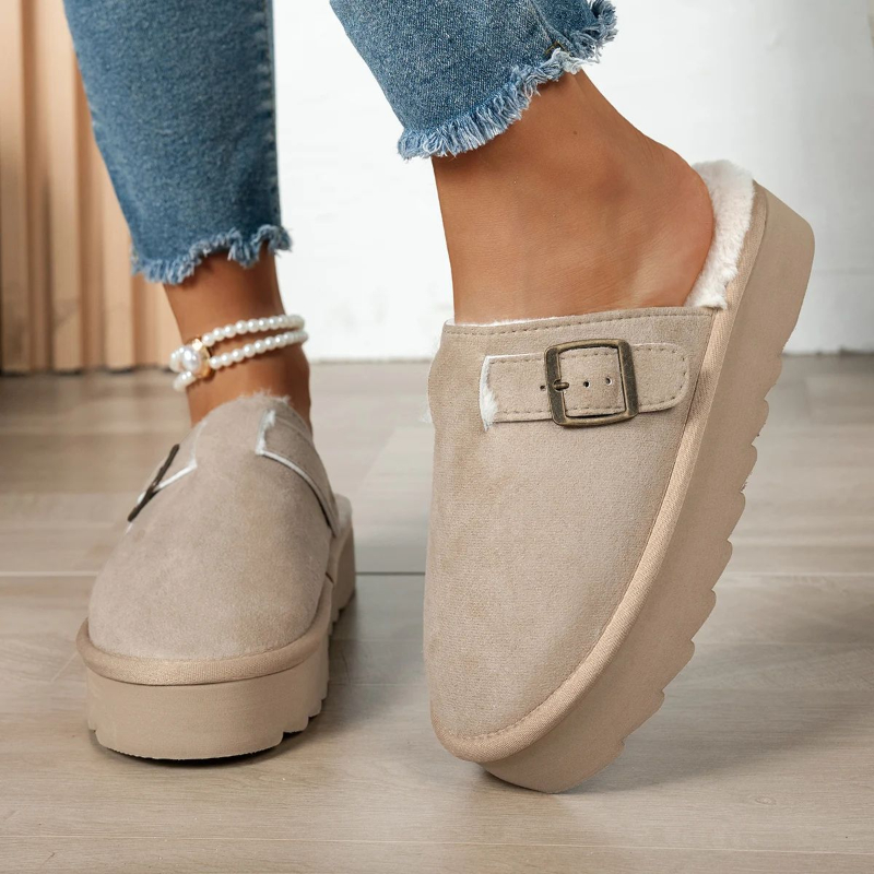 Women's Winter Plush Lined Slippers Warm Noise-reducing Fa foto 3