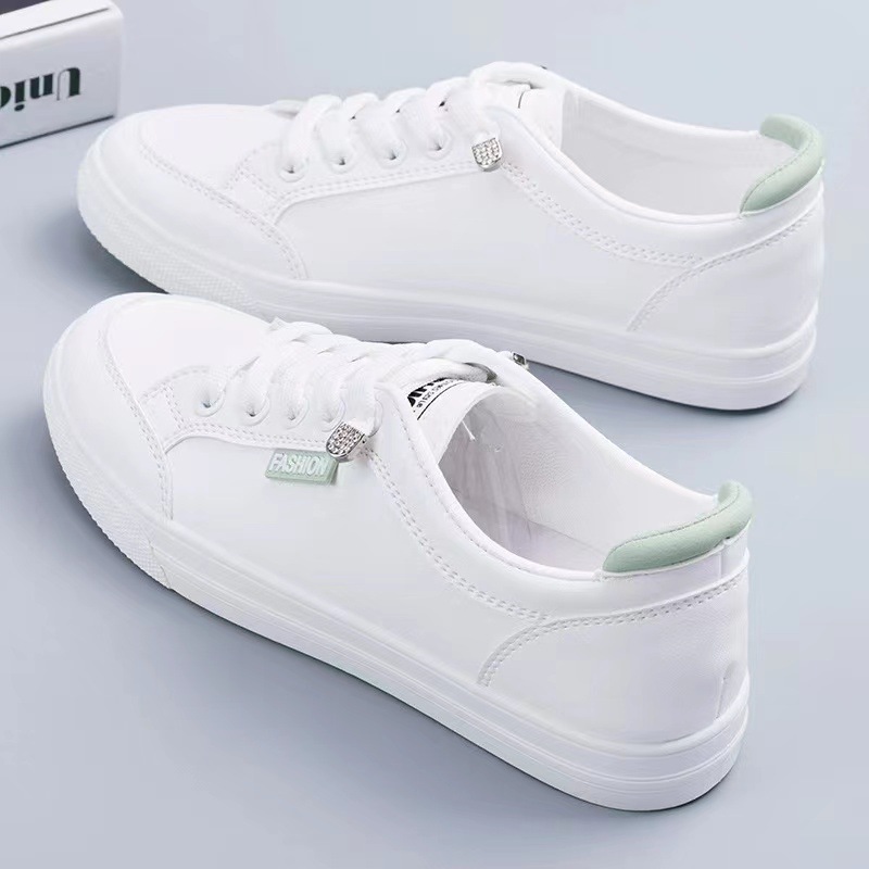 Womens Versatile White Flat Sneakers foto 2