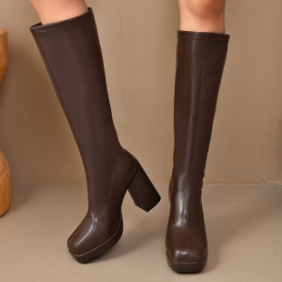 Womens Boots With Thick Soles Chunky Heels And A Slimming Stretchy Fit foto 3