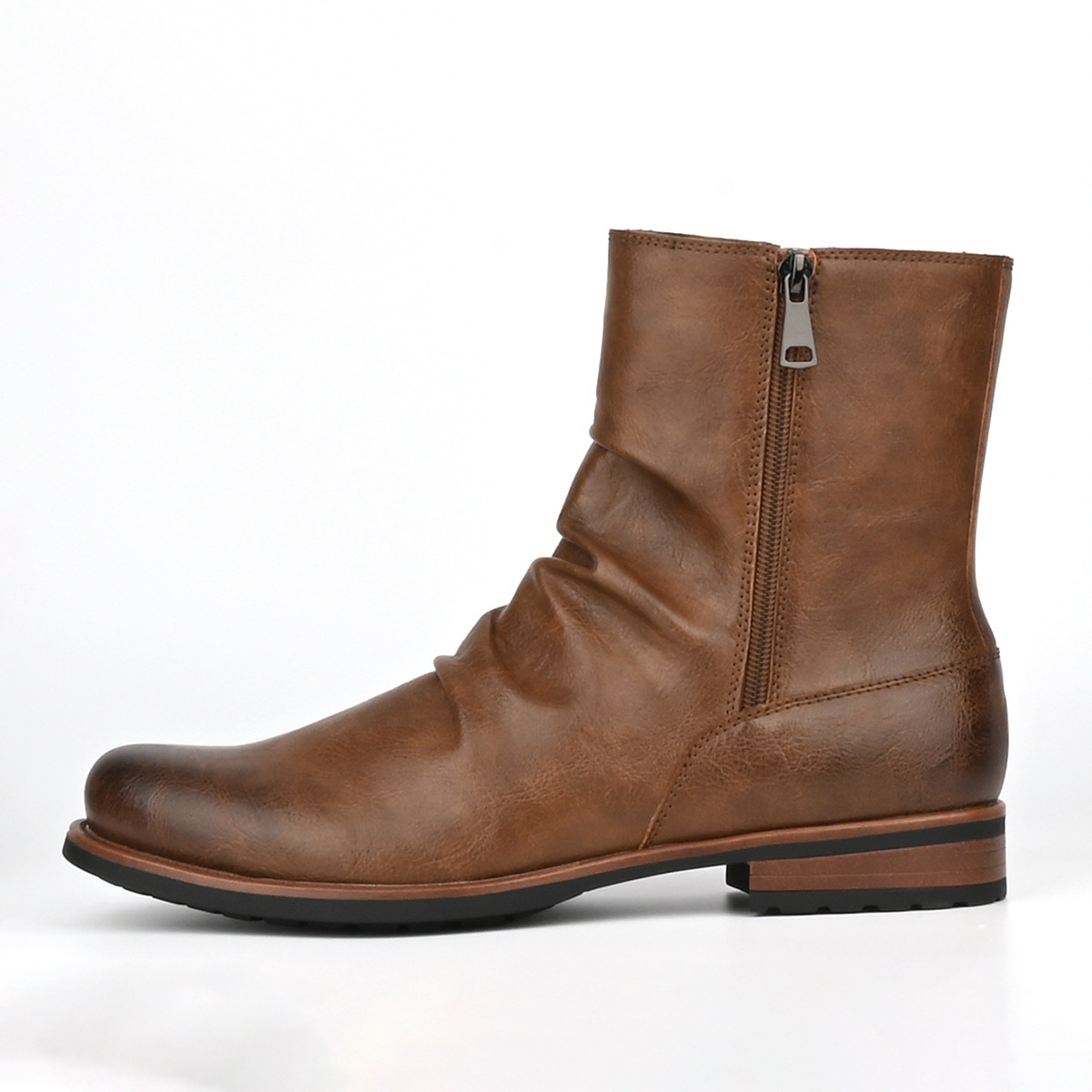 Men's Casual Versatile Solid-color Side-zip Boots foto 3