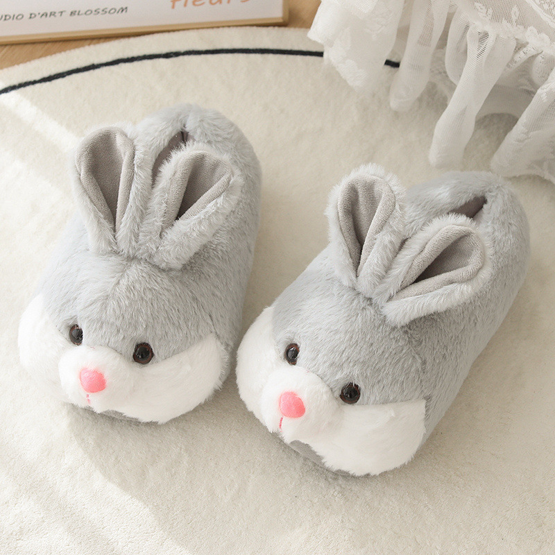 Autumn And Winter Cartoon Cute Bunny-heeled Cotton Slippers foto 3