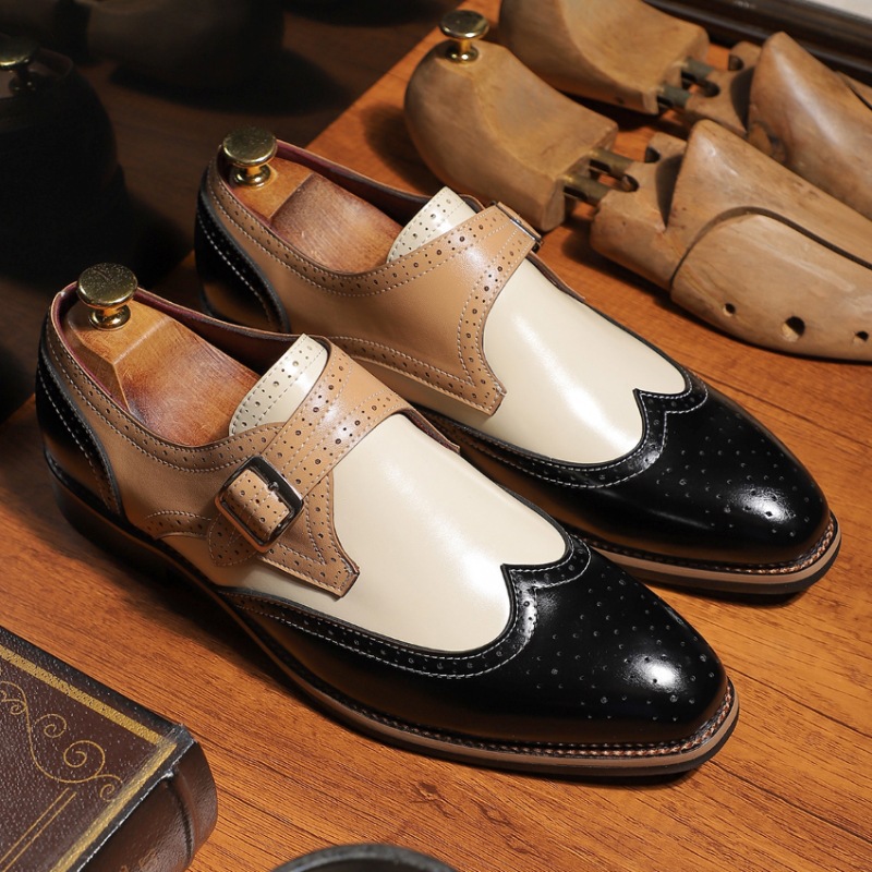 Men's Business Formal Casual Leather Shoes Brogue Carving foto 3