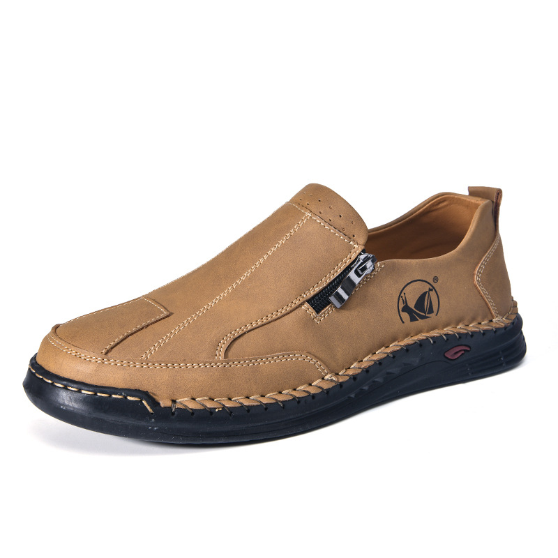 Mens Lace-up Leather Outdoor Casual Shoes foto 3
