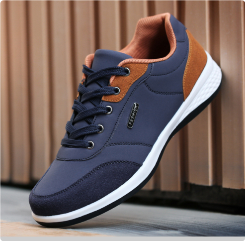 Fashion Light Sports Casual Men Shoes Autumn New Lace-Up Shoes Microfiber Leather Casual Shoes FLats Sneakers foto 4