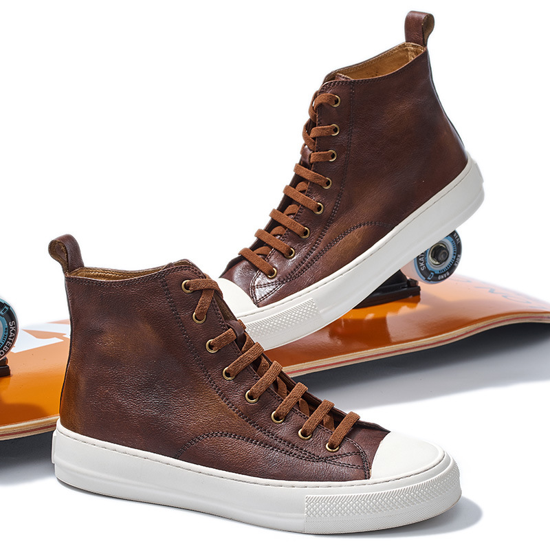 Genuine Leather Retro Japanese And Korean Style Sneakers foto 2