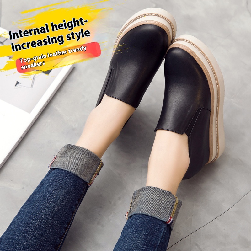 Women's Heel Platform Hollow-out Invisible Elevated White Shoes foto 3