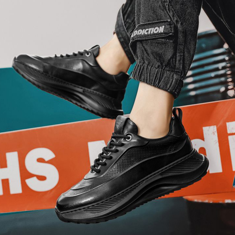 Men's Thick-soled Sports Shoes Casual Breathable Sneakers Lace-up Dad Shoes Boy foto 5