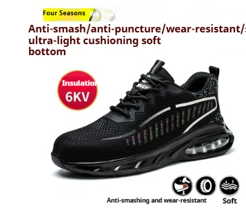 Anti Smashing And Puncture Flying Fabric Lightweight And Comfortable Air Cushion Shock Absorption Protective Work Shoes foto 3