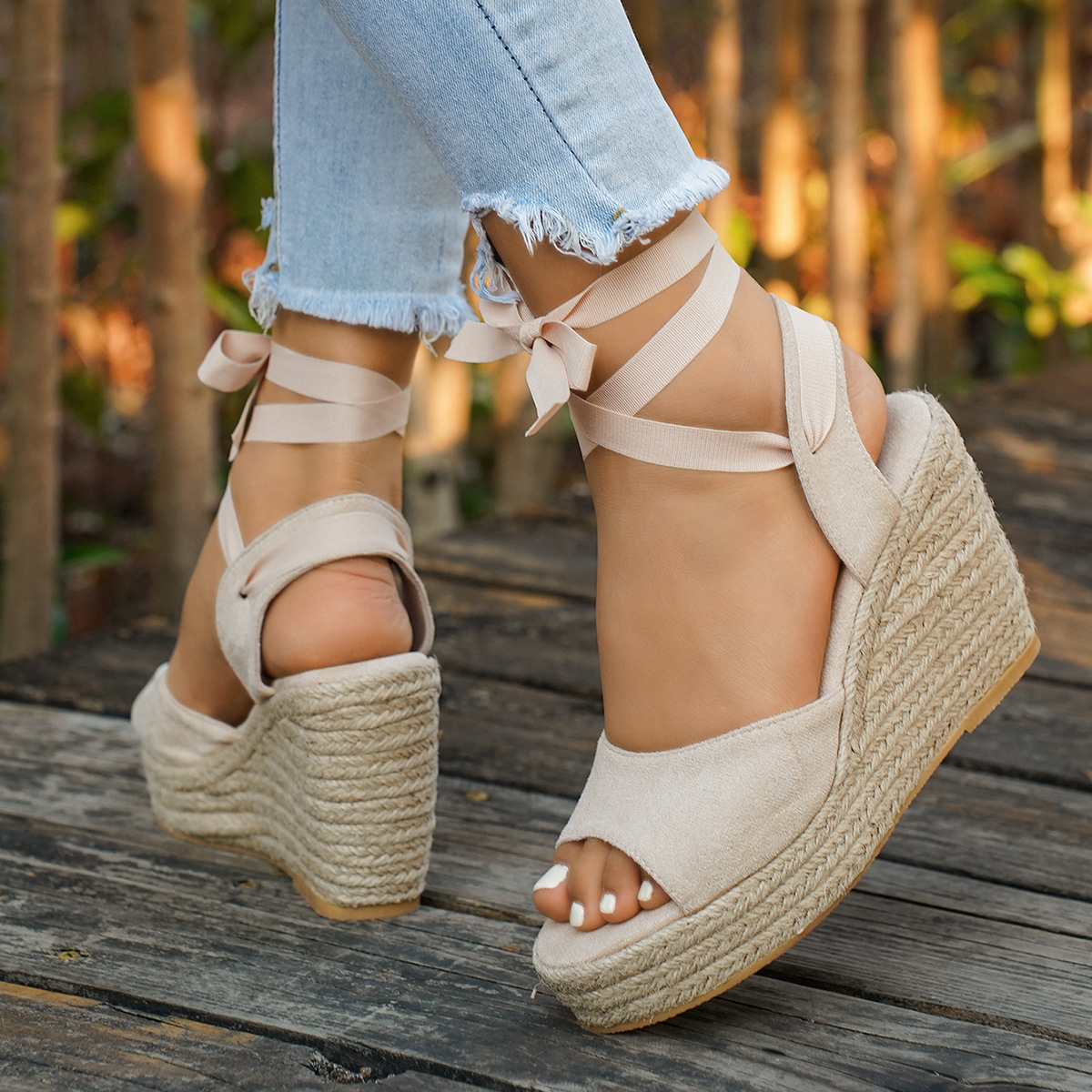 Women's Fashion Strap Plus-Size Open-Toe High-Heel Sandals foto 3