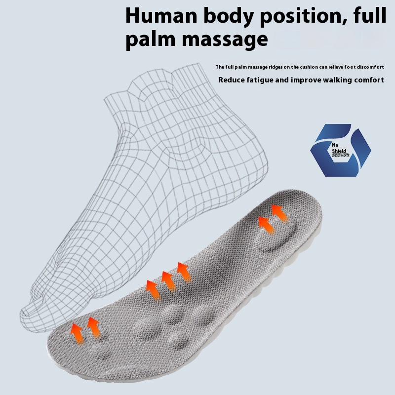 Insole No Tired Foot Arch Massage Sweat Absorbing And Deodorant Antibacterial foto 3
