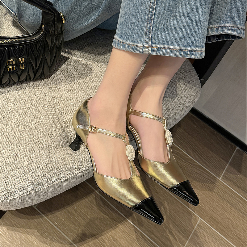 Women's Flower Stiletto Heel Pointed Toe Shallow Mouth Shoes foto 4