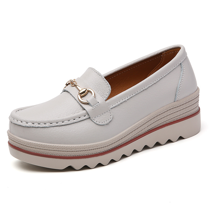 Slip-on Oversized Shoes Comfortable All-match Leather Shoes For Women foto 2