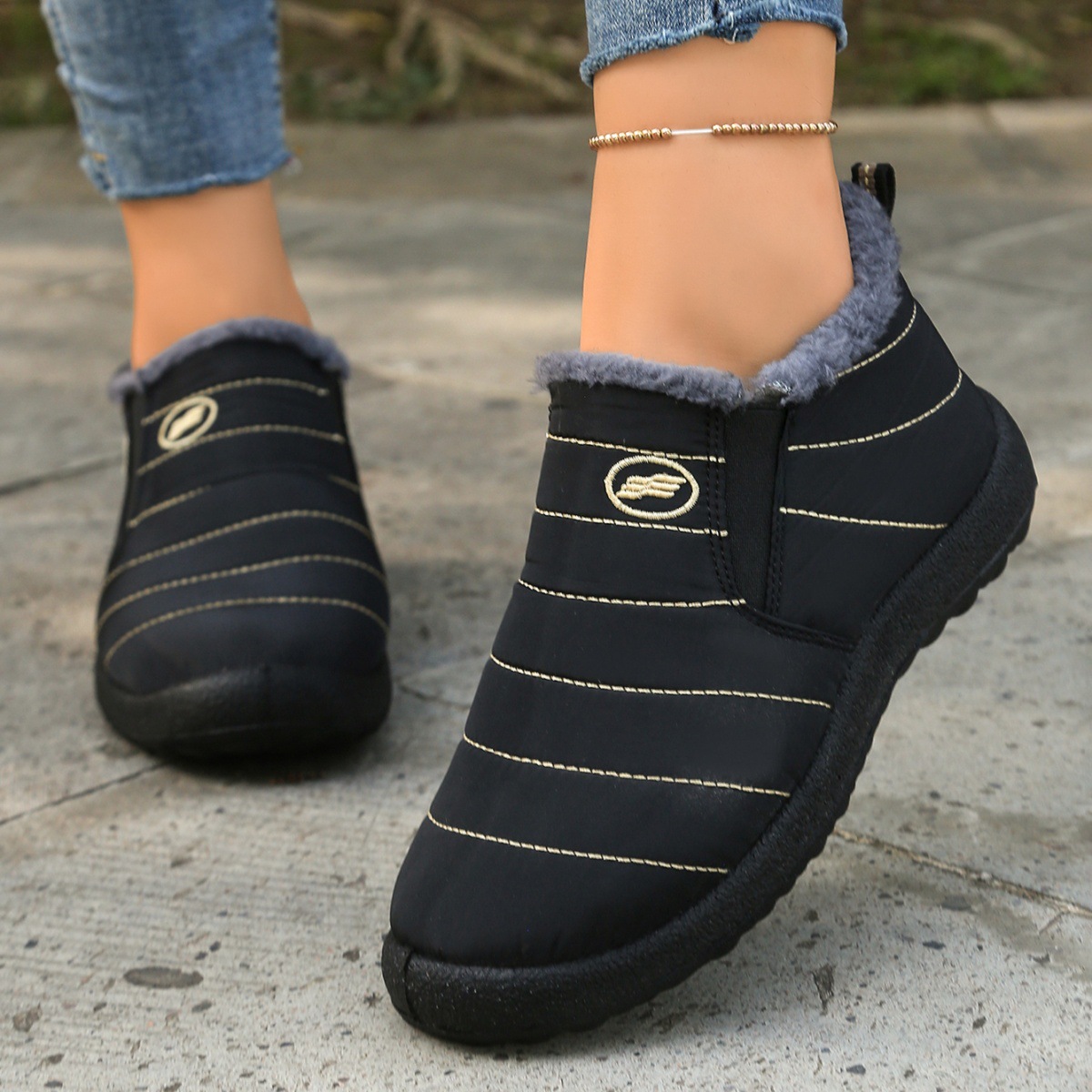Plus Size Cotton Boots Fleece Lined Padded Warm Keeping Casual Shoes foto 4