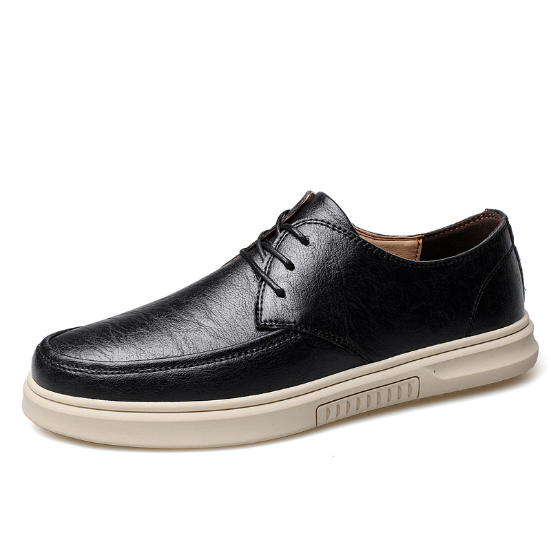 Men's Leather Leather Casual Versatile Single-layer Shoes foto 3