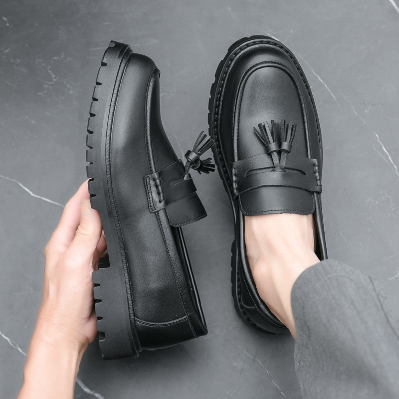 Business Fringed Leather Shoes Men's All-match Slip-on foto 3