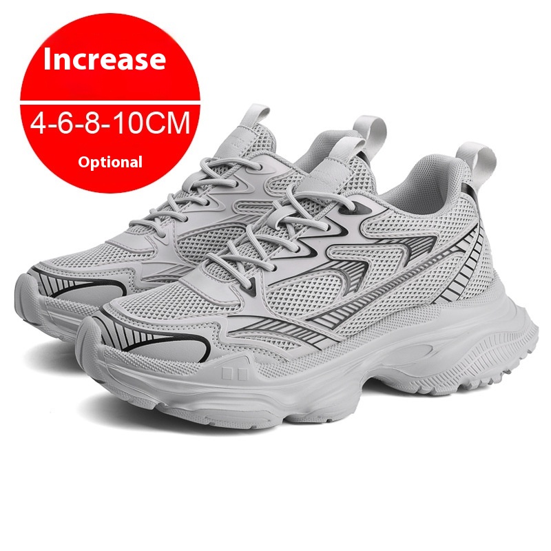 Casual Breathable Clunky Sneakers Platform Height Increasing Shoes foto 4