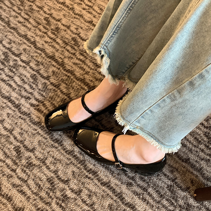 Autumn New Style French-Style Versatile Low-Heel Square-Heel Shoes foto 3