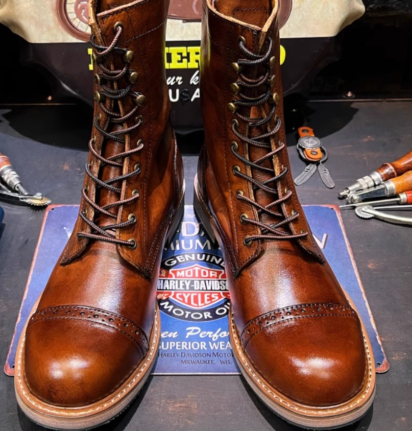 American Retro Leather Desert Boots Viscose Martin Boots foto 3