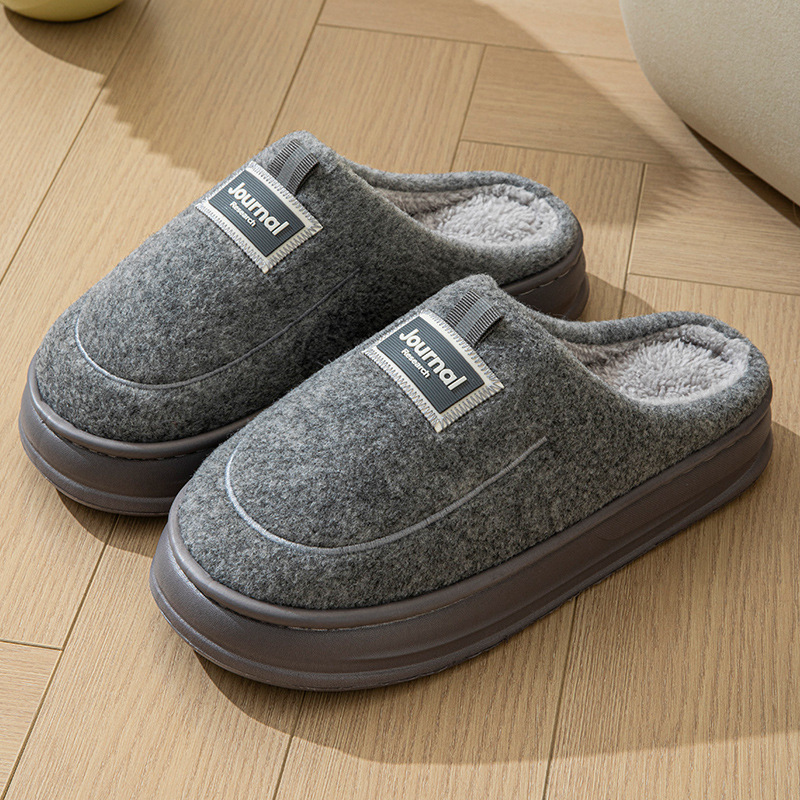 Men's Warm Thickened Bottom Plus Size Cotton Slippers foto 2