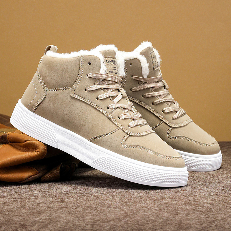 Plus Size Men's High-top Winter Warm Fleece-lined Casual Fashion Sports Cotton Shoes foto 2