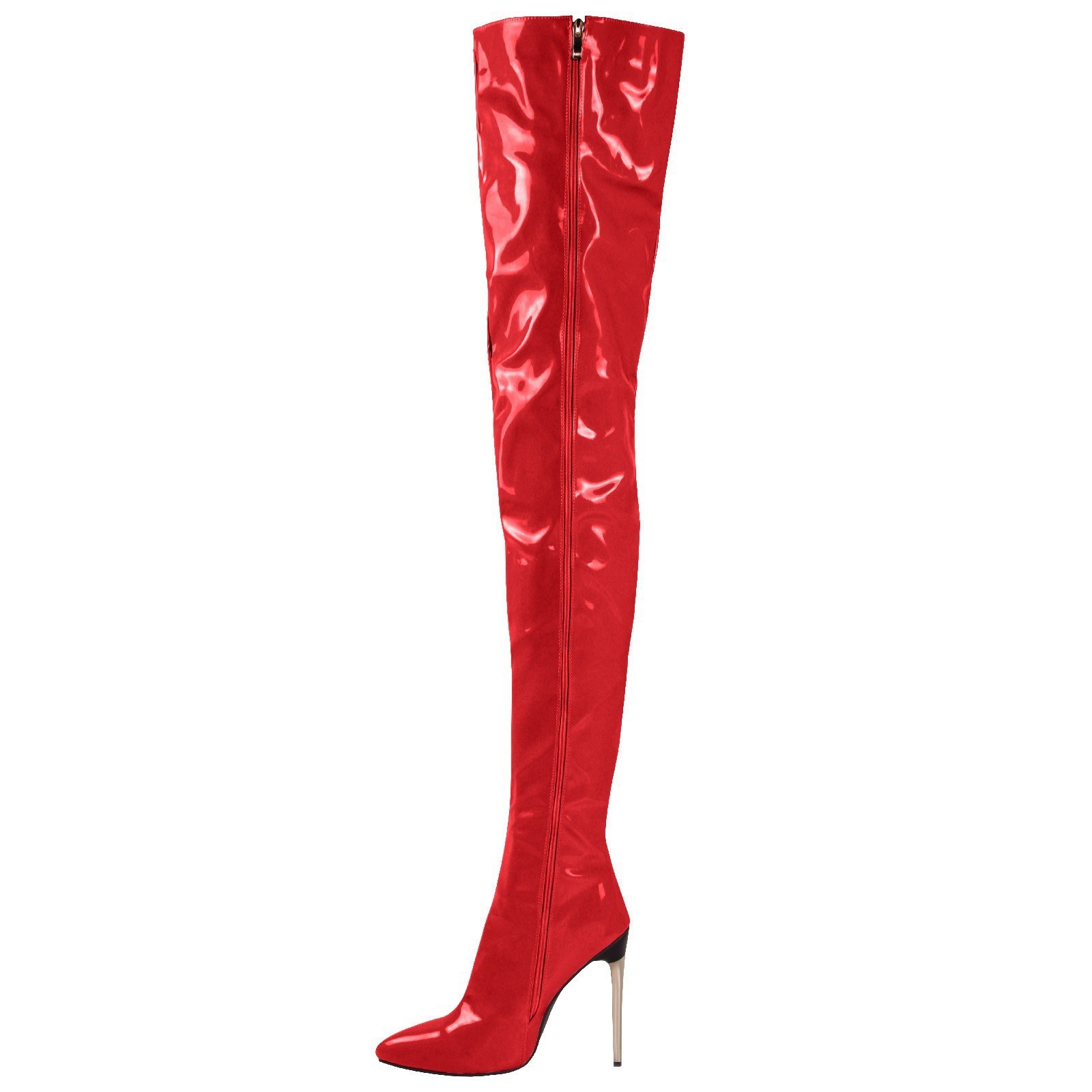 Lady's Plus-size Over-the-knee Fashion Boots With Metal Heels foto 2