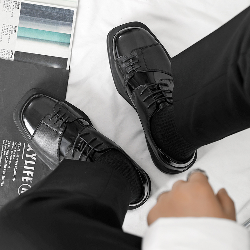Men's Korean-style Retro Easy Matching British Style Leather Shoes foto 2