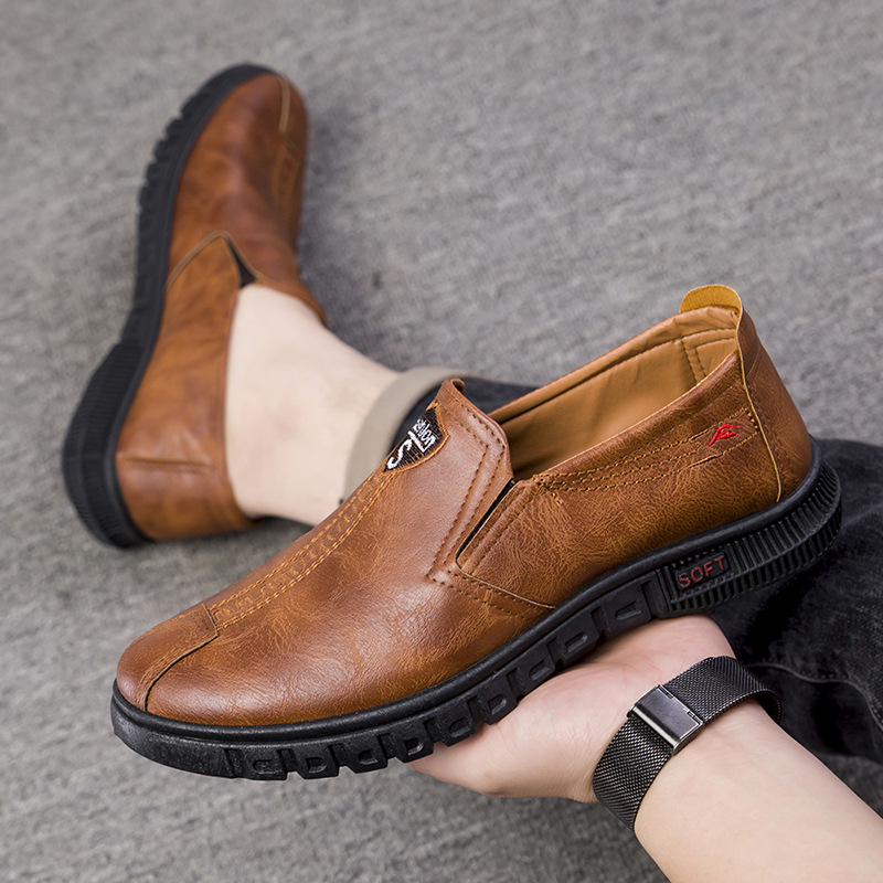 Black Chef Non-slip Waterproof Work Shoes Soft Bottom And Wear Resistance Casual Leather Shoes Men foto 5