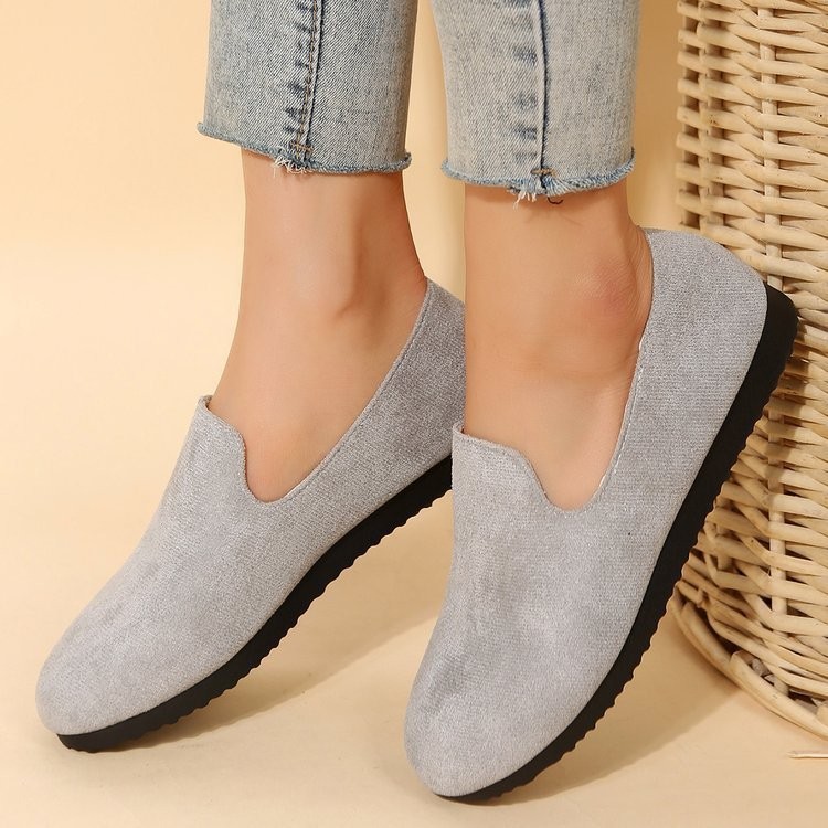 Spring Autumn New Style Slip-on Shoes Flat Solid Color Round Toe For Women foto 2