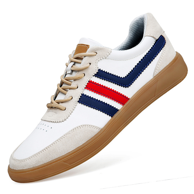 Mens Leather Sneakers With Built-In Height-Boosting Insoles And Tendon-Style Rubber Soles foto 2
