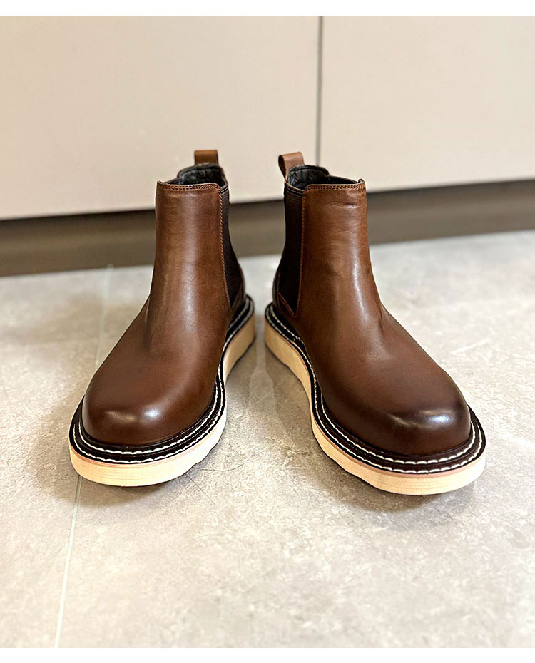 Men's Leather Platform High-top Leather Shoes Martin Boots foto 4