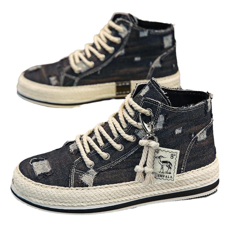 1970s High-top Canvas Shoes Men's Korean-style Student foto 2
