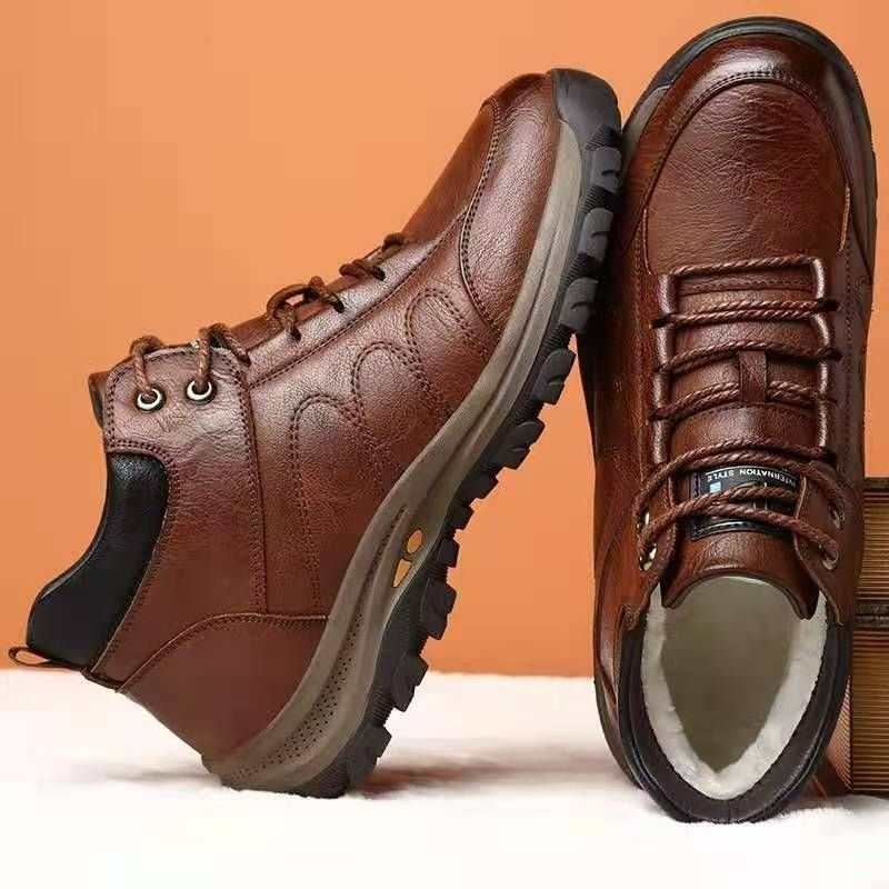 Men's Soft-soled Non-slip Cotton Leather Shoes For Winter foto 5