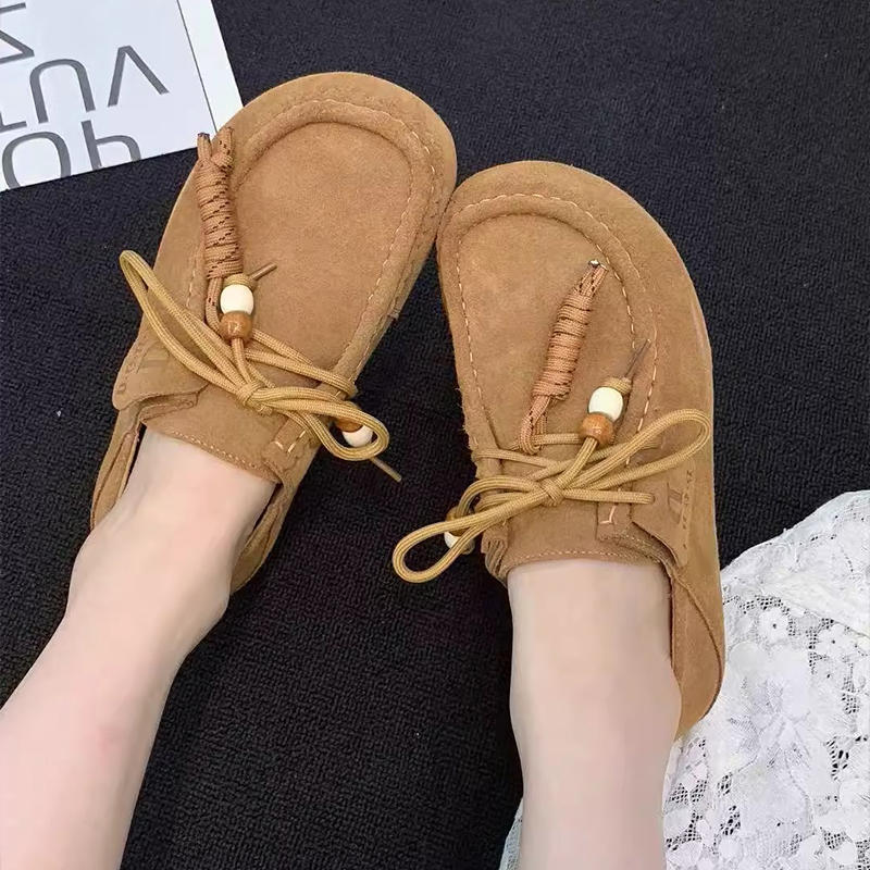 Spring And Autumn New Sand Lace-up Tassel Soft Bottom Loafers Gommino foto 5
