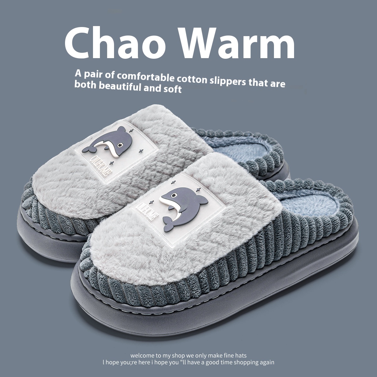 Non-slip Fleece-lined Warm Couple Fluffy Slippers foto 3