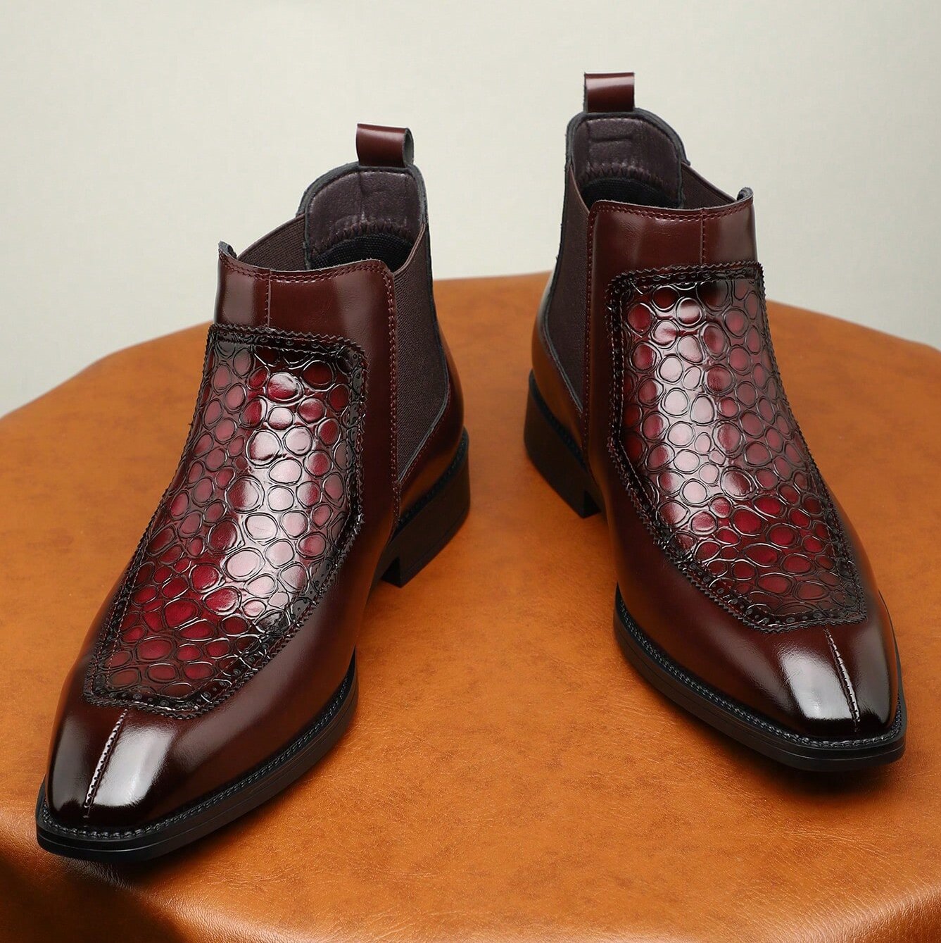 Business Casual Mid-top Retro Men's Pointed Versatile Martin Boots foto 3