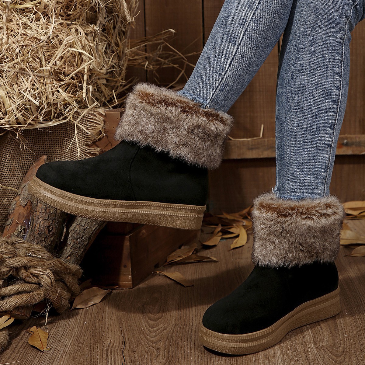 Women's Fleece-lined Cotton Snow Boots foto 4