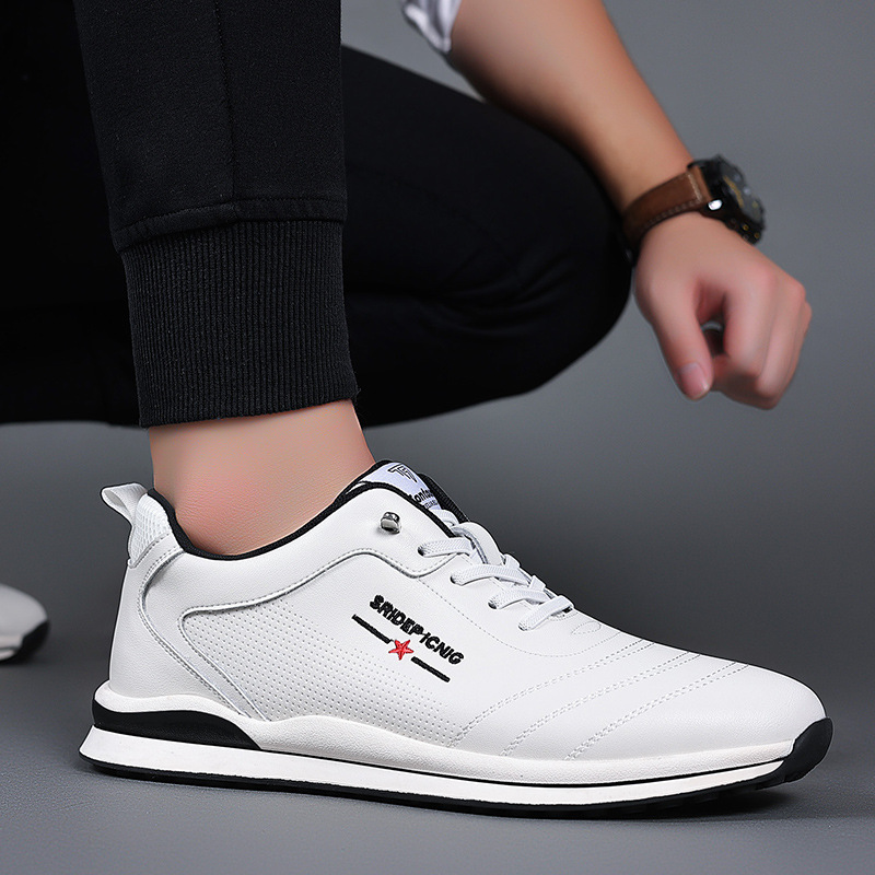 Youth British Style Breathable Soft Leather Men's Casual Leather Shoes foto 5