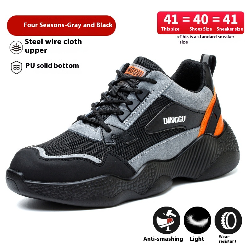 Men's Anti-smashing And Anti-penetration Steel Toe Cap Lightweight And Wear-resistant Work Shoes foto 2