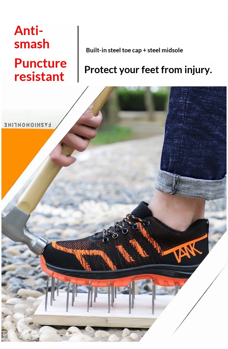 Summer Woven Labor Protection Shoes For Men Solid And Breathable At The Bottom Of The Heart foto 2