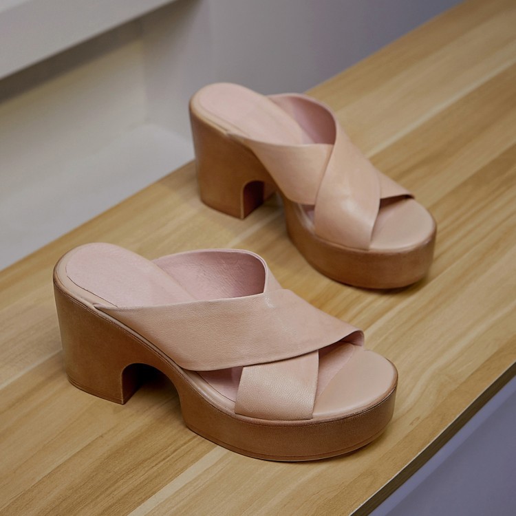 Summer Casual Retro Thick Bottom Chunky Heel Women's Roman Style Sandals foto 5