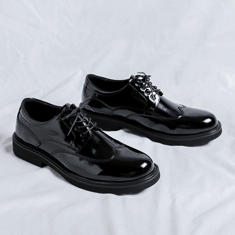 Mid-top British Patent Leather Shoes Big Toe All-match foto 5