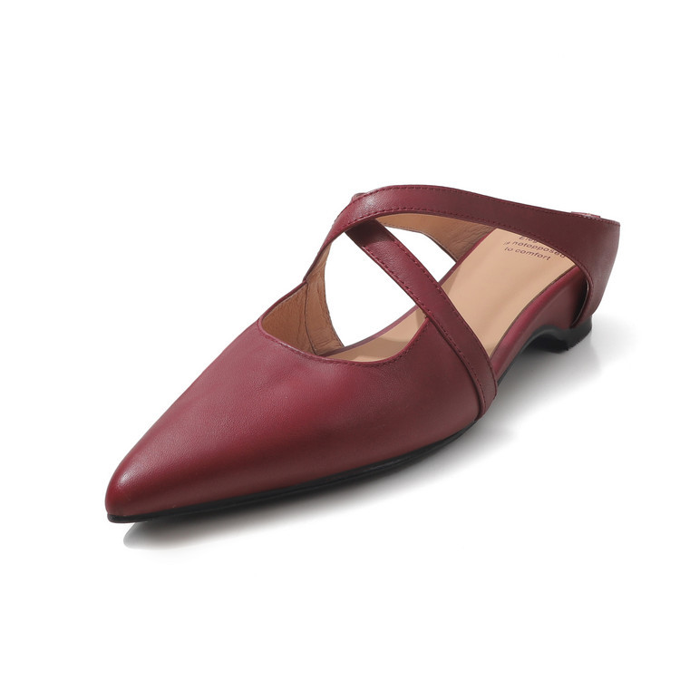 Pointed-toe Closed-toe Mules Outdoor Wedge Sandals For Women foto 3