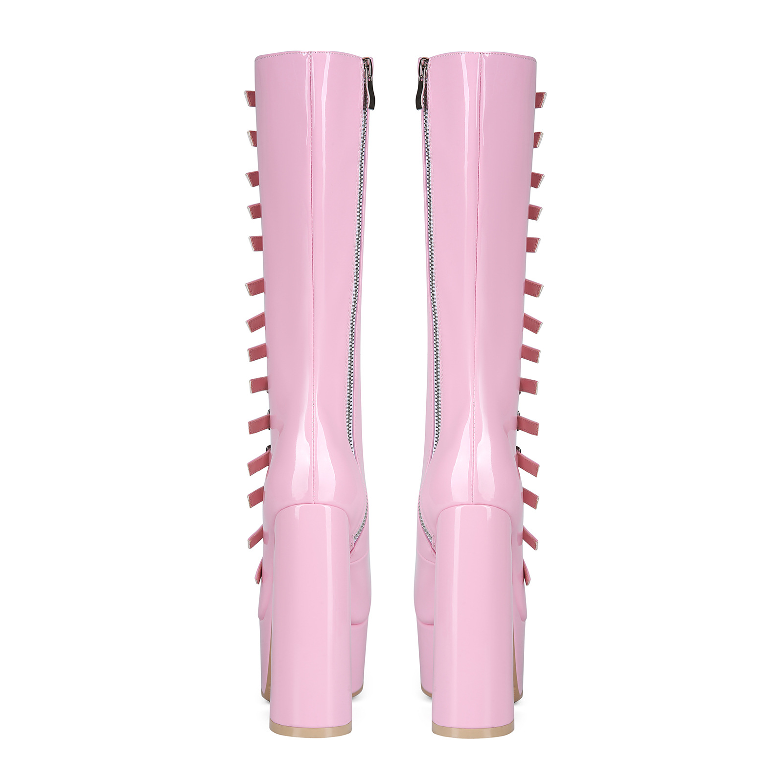 High-heeled Strap-decorated Platform Chunky-heel Plus-size Womens Over-the-knee Sandals