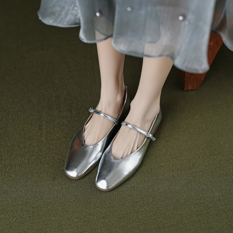 Women's Round Toe Shallow Mouth Flat Bottom Mary Jane Shoes foto 4