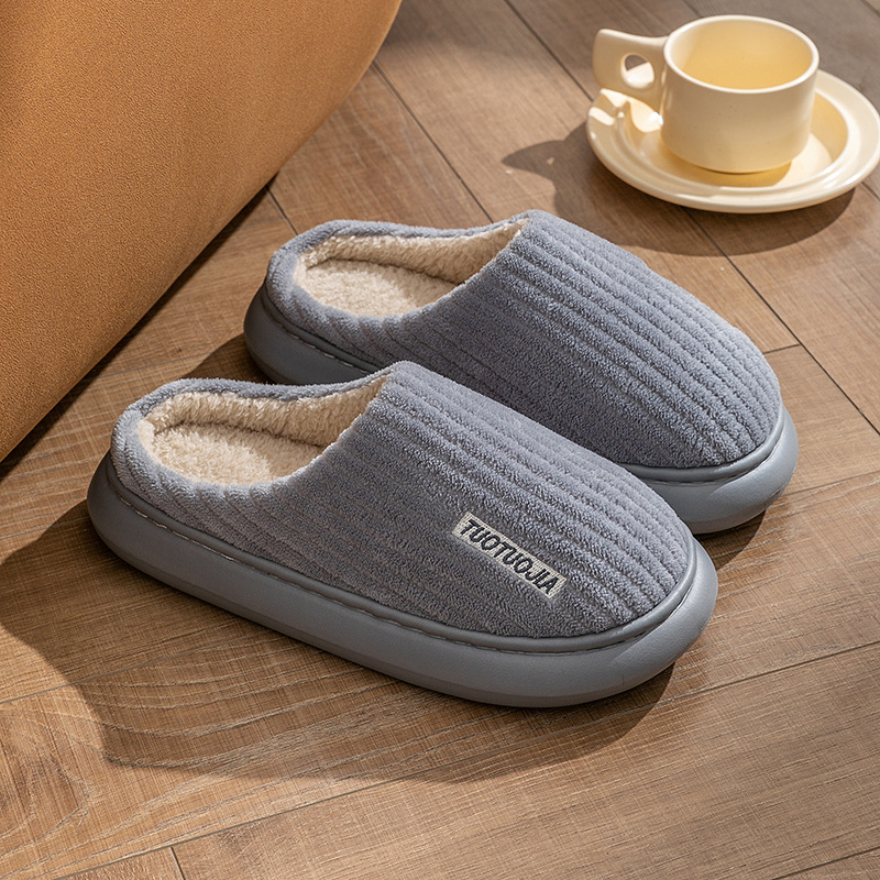 Ladies' Indoor Home Warm Fluffy Anti-slip Cotton Slippers foto 5
