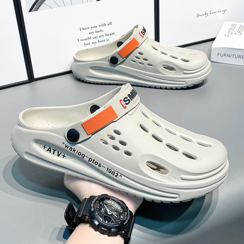 Summer Thick Bottom Shit Feeling Plus Size Closed-toe Slippers Men foto 2