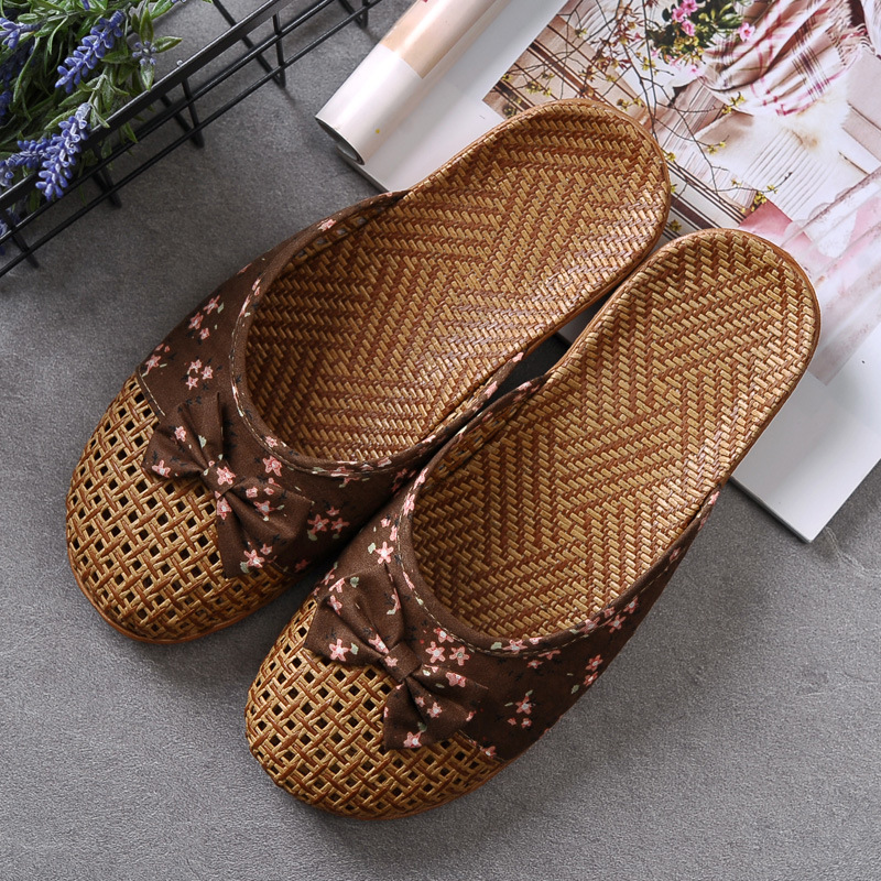 Indoor Non-slip Thick-soled Floor Linen Slippers foto 3