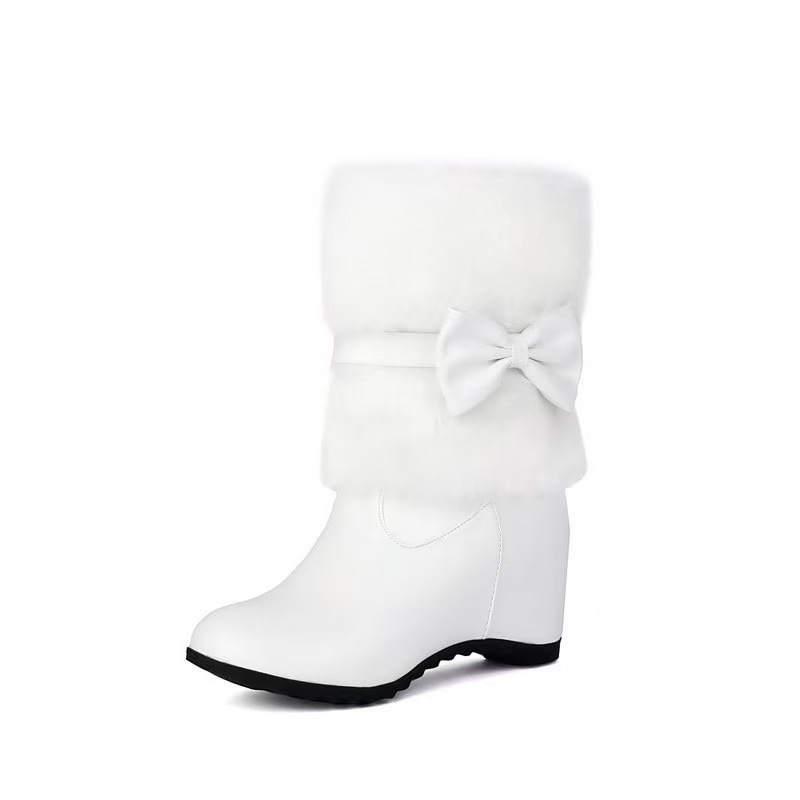 Women's Cute Low-Top Boots With Built-in Heel And Bow Accent foto 5